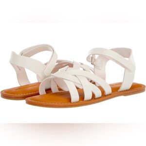 Little Girls White Strappy Sandals Size 2